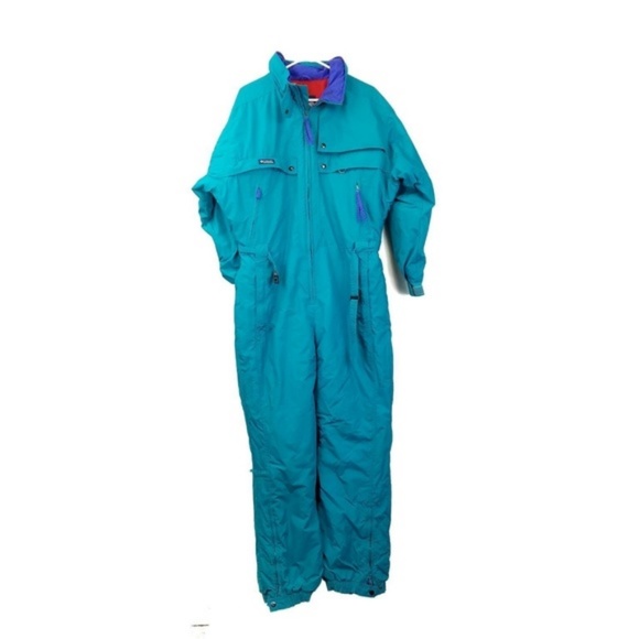 Womens Snow Suit One Piece >> Vtg Columbia Snowsuit Teal Nylon Outerwear Size Xl Womens Snow Suit One Piece >> Vtg Columbia Snowsuit Teal Nylon Outerwear Size Xl